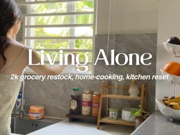 Living Alone in the Philippines: grocery restock, home-cooking, matcha setup & kitchen reset 🌱 | Pinoy morning routine