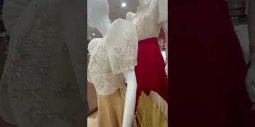 Modern Filipiniana Dress 🇵🇭 #shorts | Pinay barong and filipiniana