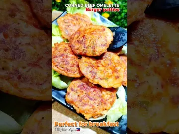EGG OMELETTE WITH CORNED BEEF RECIPE | TORTA GAWIN PATOK NA NEGOSYO BURGER PATTIES PERFECT BREAKFAST | Pinoy budget meal